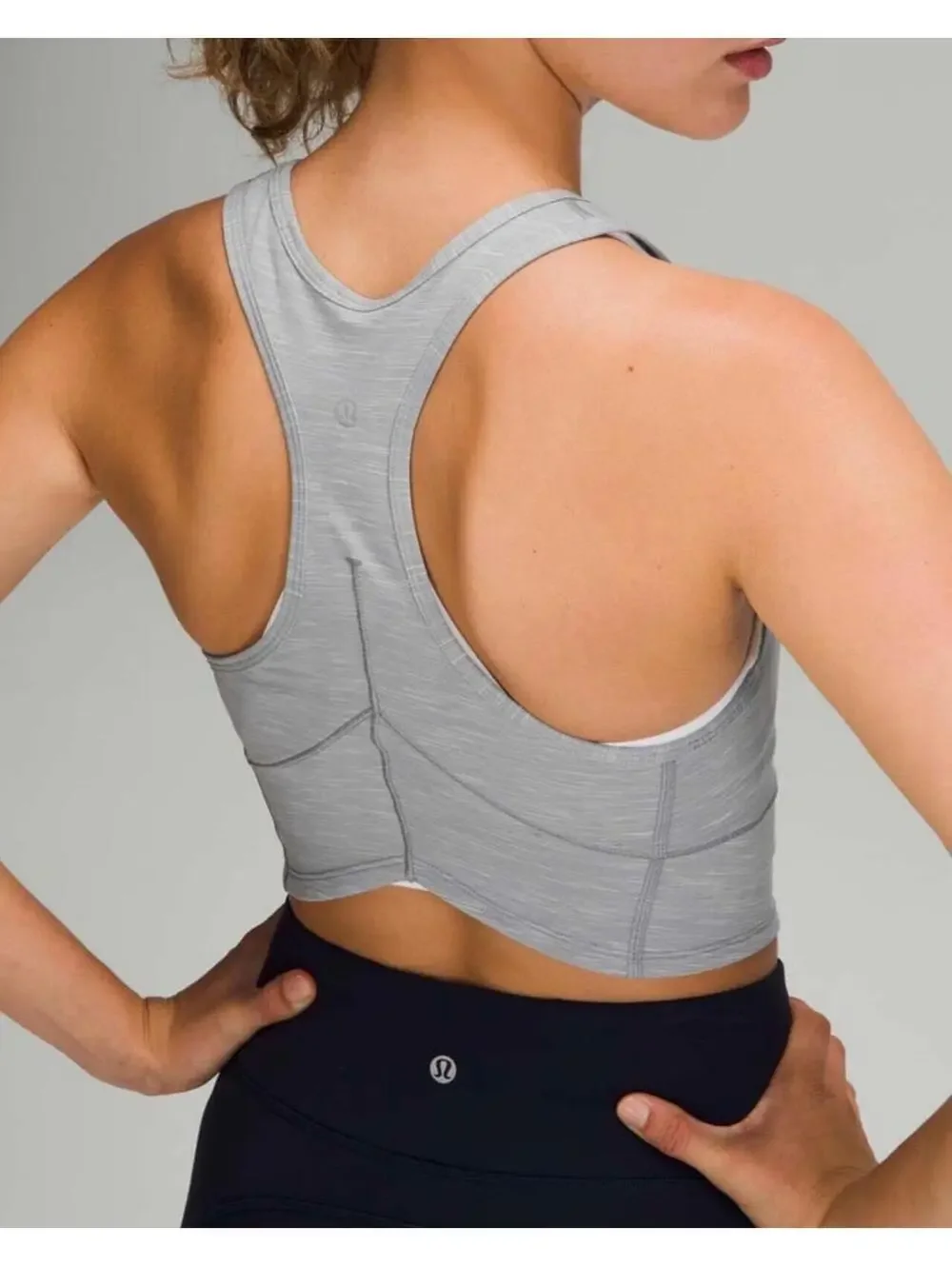 Lululemon Power Thru Tank Top Heathered Rhino Grey size 4. $58 retail. Like New